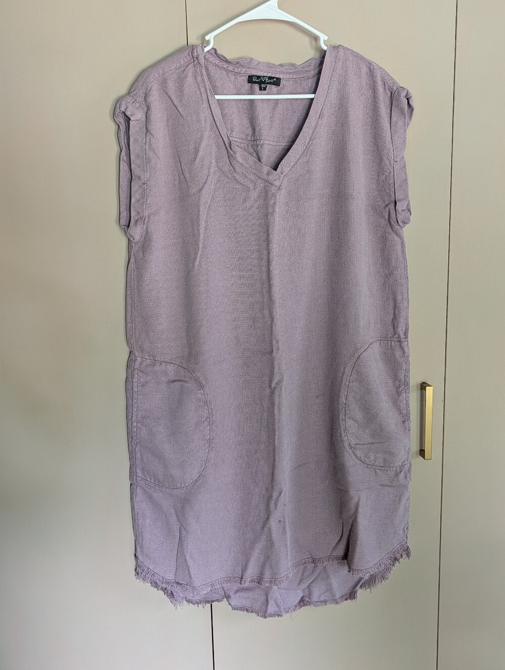 Velvet Heart Lavender V-Neck Tunic with Patch Pockets